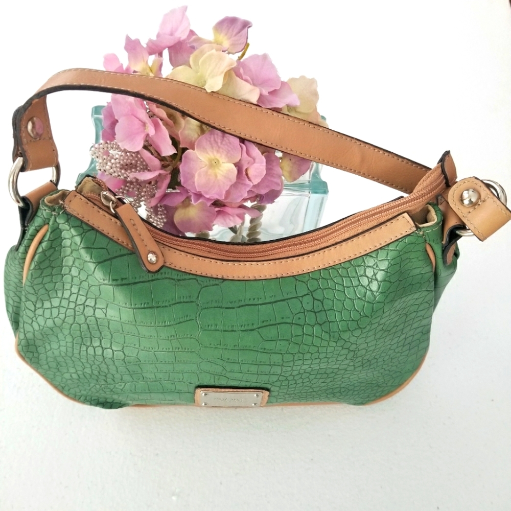 Nine West Vintage Emerald Green Snake Print Handbag
